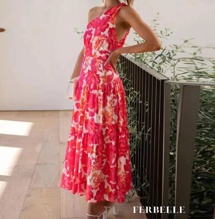 Vestido Midi Estampado Fiorella Vermelho / S