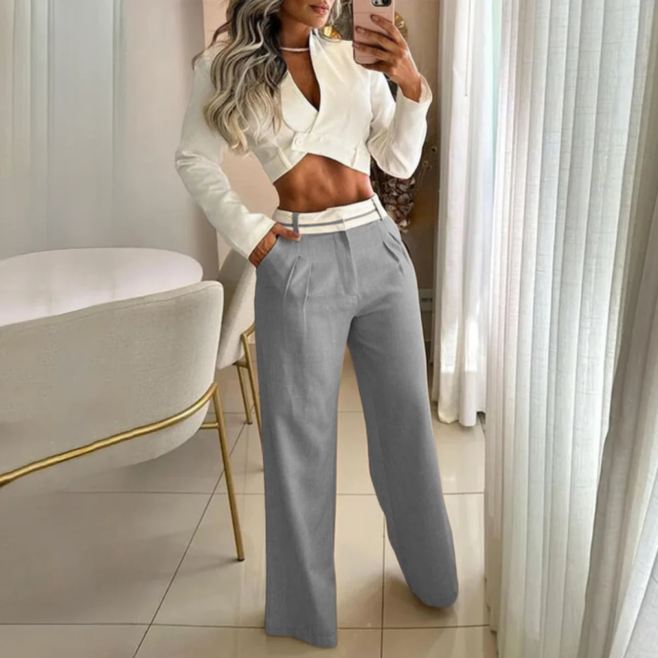 Conjunto Pauline Cinza / P