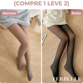 Kit Meia Calça Forrada Translúcida - Compre 1 Leve 2 1 Marrom + 1 Preta / Forro Fino 85g cl17