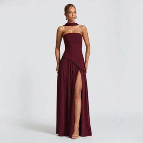 Algarve | Vestido Longo Elegante com Echarpe vt326