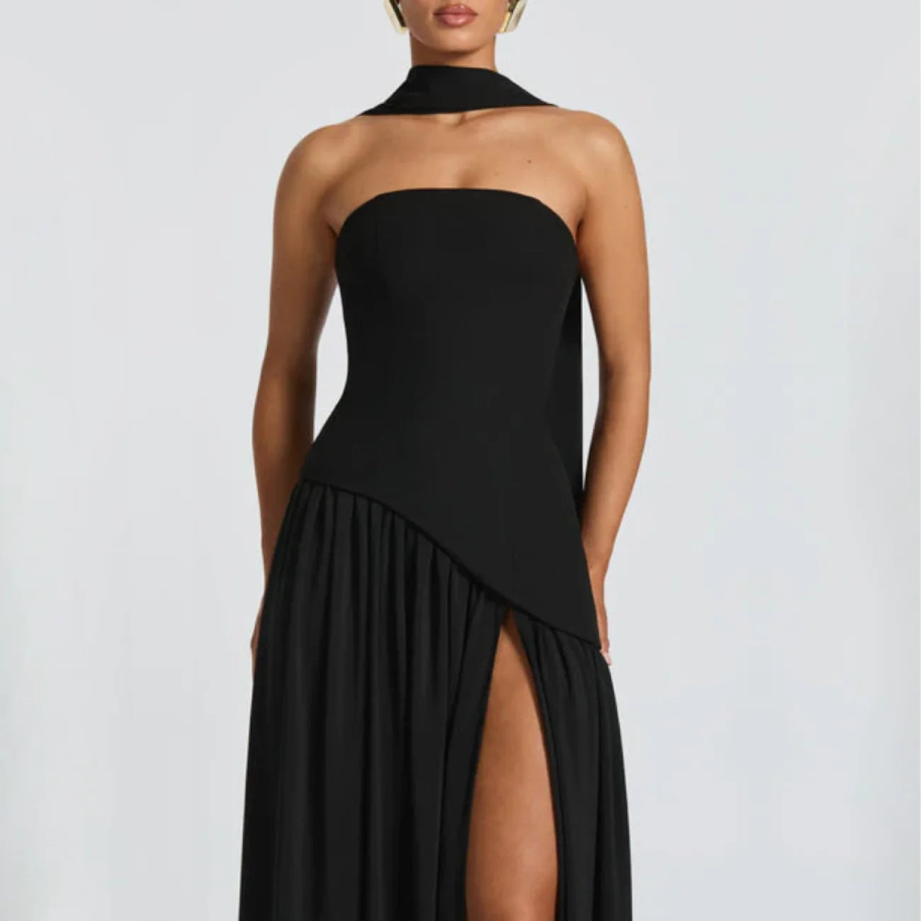 Algarve | Vestido Longo Elegante com Echarpe vt326