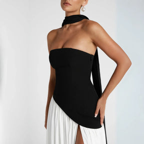 Algarve | Vestido Longo Elegante com Echarpe vt326