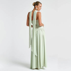 Algarve | Vestido Longo Elegante com Echarpe vt326