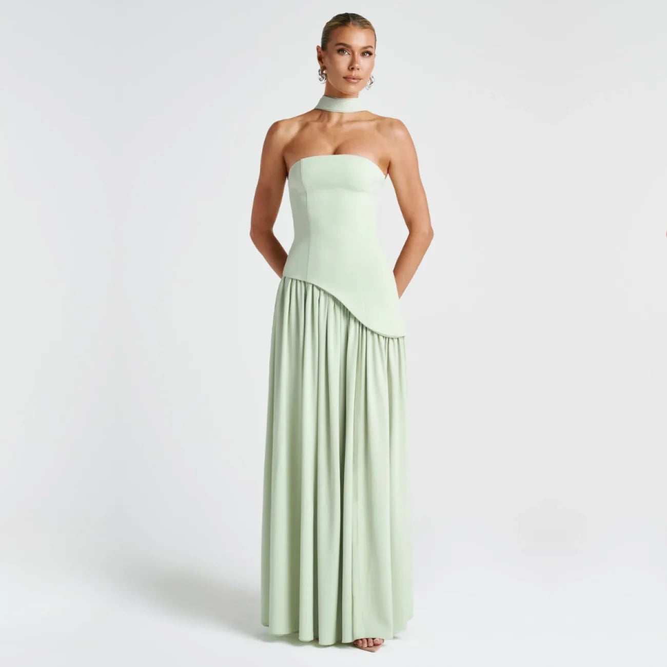 Algarve | Vestido Longo Elegante com Echarpe vt326