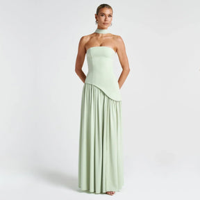Algarve | Vestido Longo Elegante com Echarpe vt326