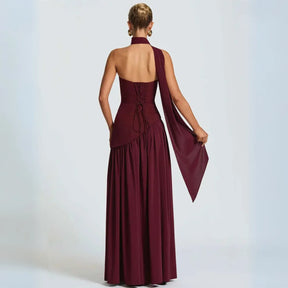 Algarve | Vestido Longo Elegante com Echarpe vt326