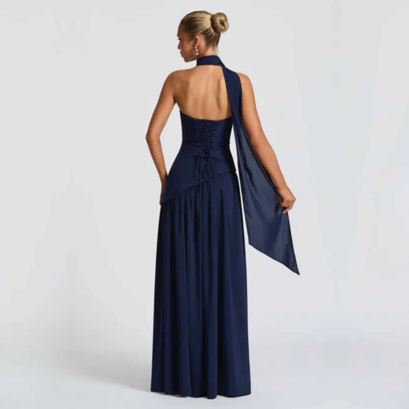 Algarve | Vestido Longo Elegante com Echarpe vt326