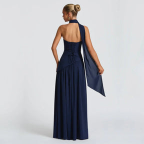 Algarve | Vestido Longo Elegante com Echarpe vt326