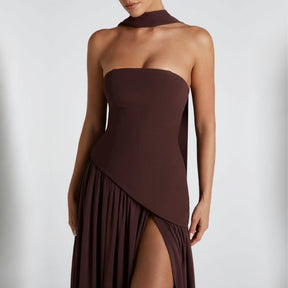 Algarve | Vestido Longo Elegante com Echarpe vt326