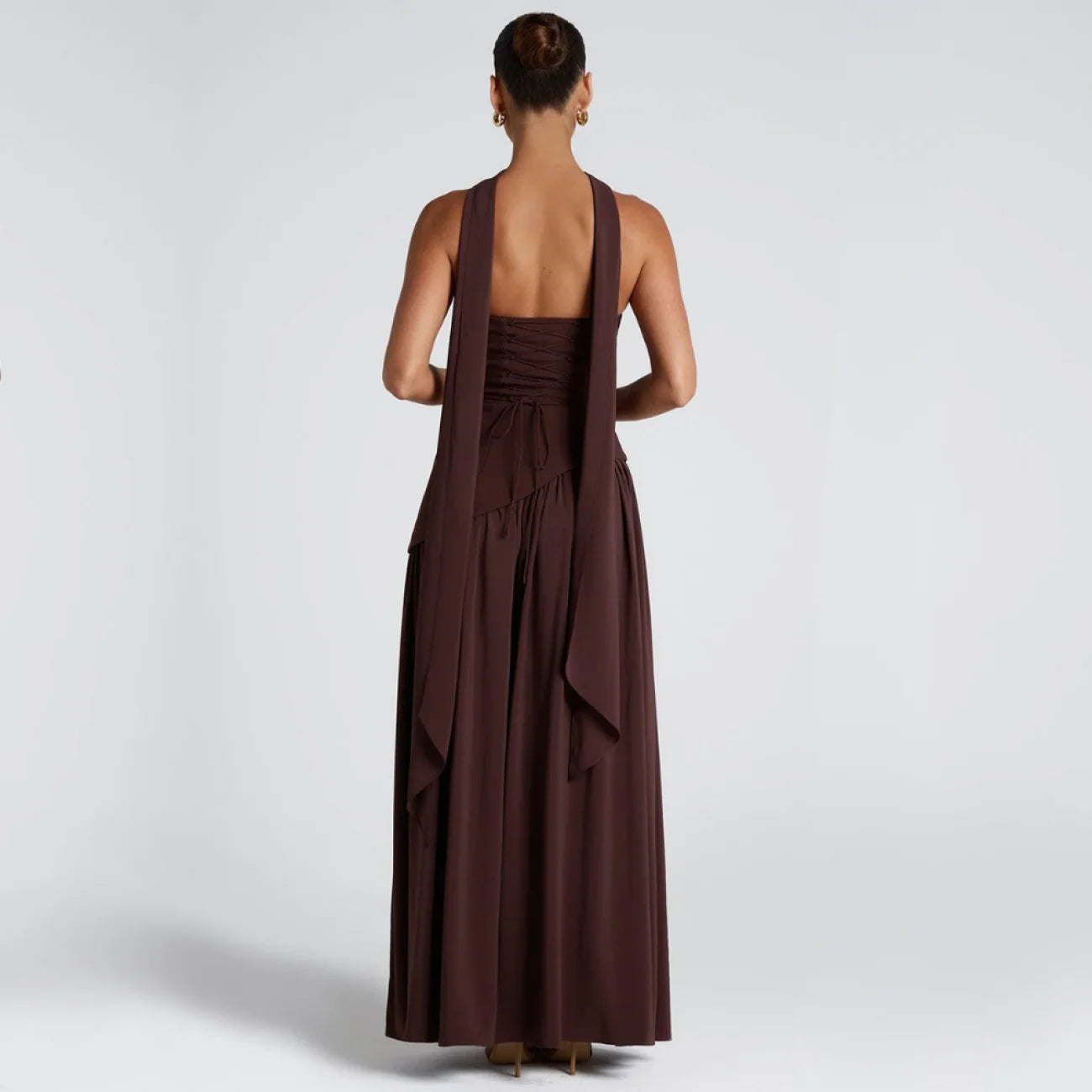 Algarve | Vestido Longo Elegante com Echarpe vt326