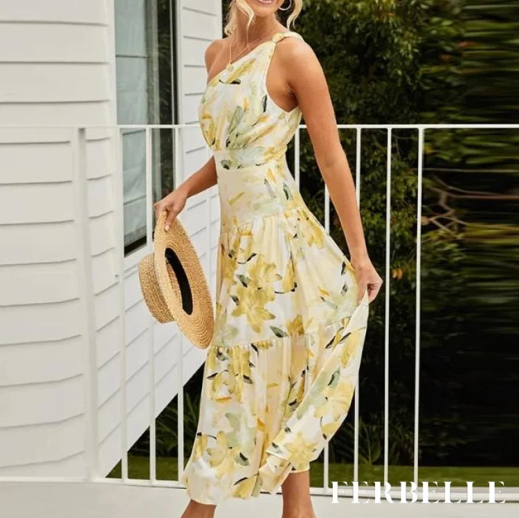 Vestido Midi Estampado Fiorella Amarelo / S